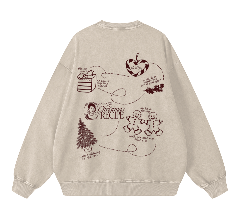 "Christmas Recipe" Snow Washed Crewneck – Limited Edition