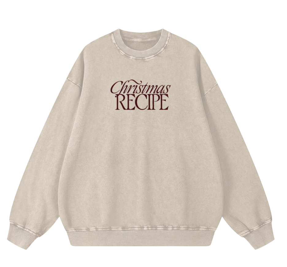 "Christmas Recipe" Snow Washed Crewneck – Limited Edition